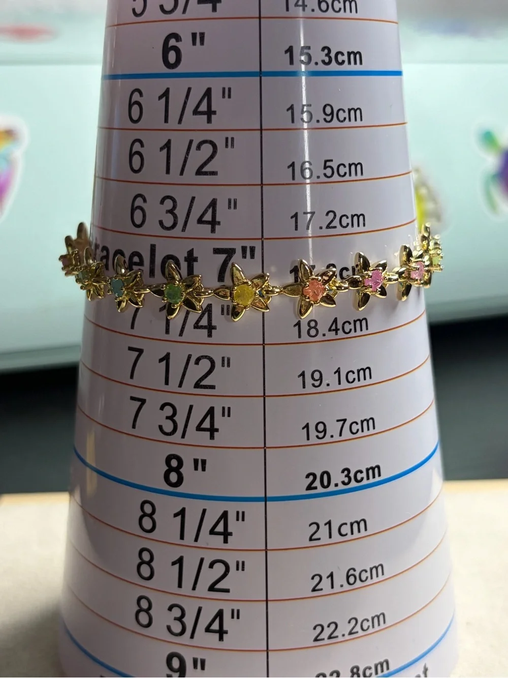 Gold-Tone Multicolor Flower Link Bracelet - Women Jewelry
